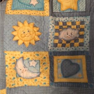 Vintage Blue and Yellow Children's Quilt